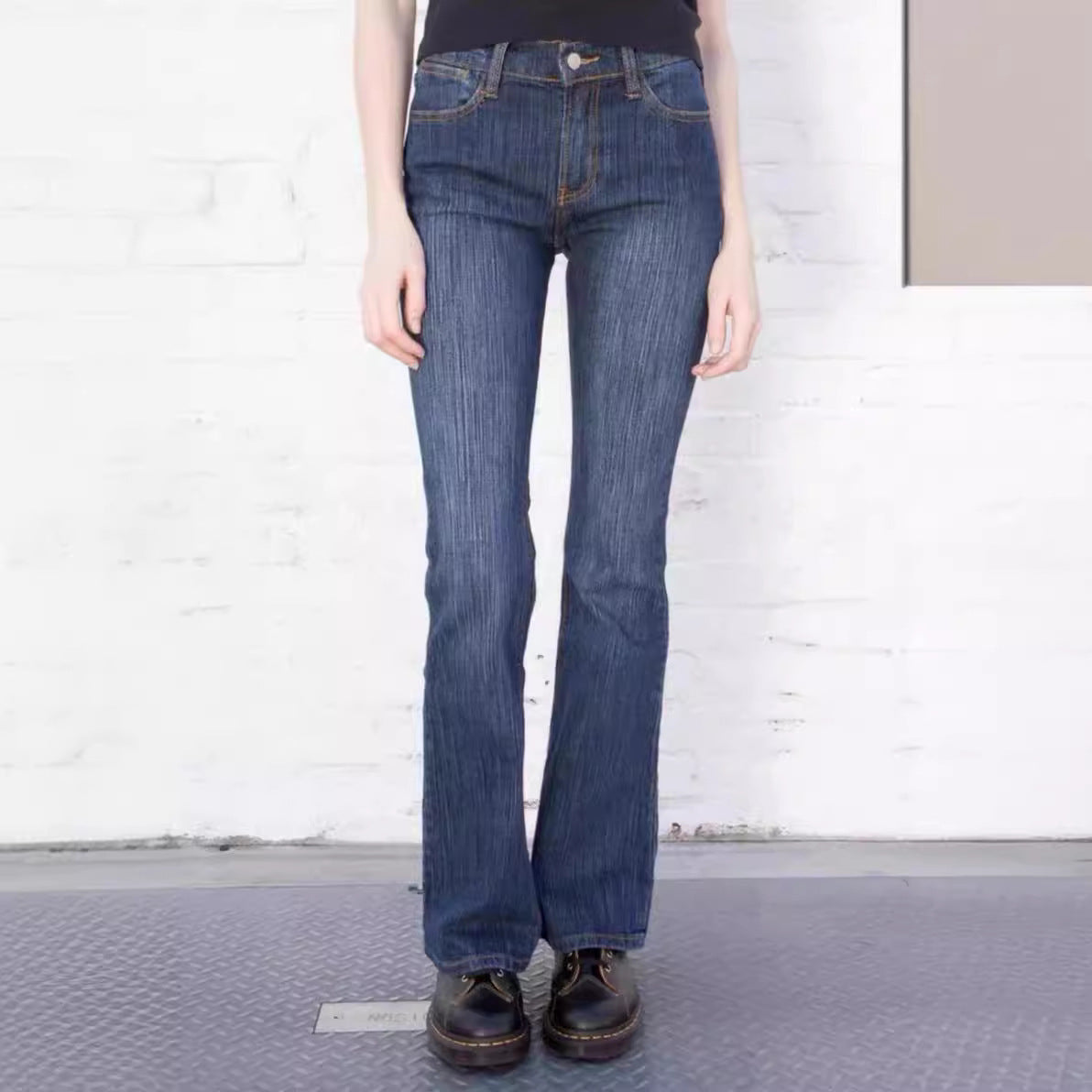Jeans Slim Fit Low Waist Long Pants