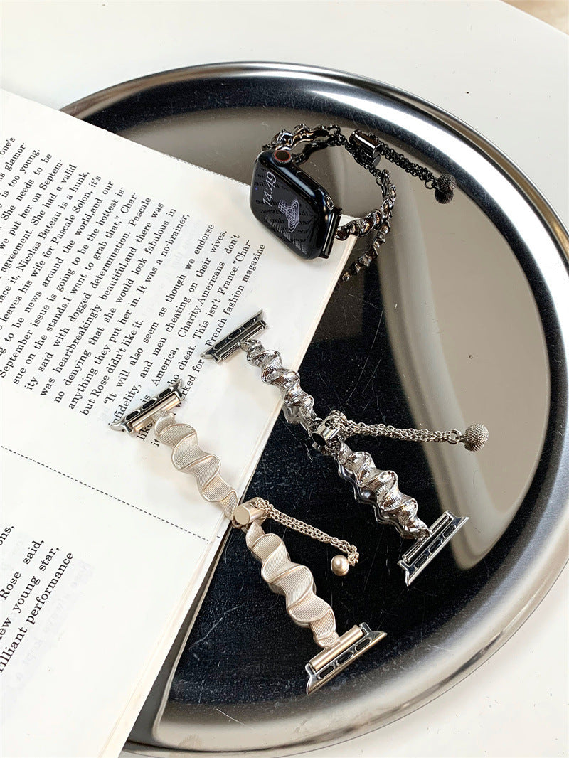 New Silk Scarf Metal Watch Strap