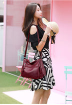 Middle-aged And Elderly Women's Bag Soft Leather Fashion Portable Mother Bag