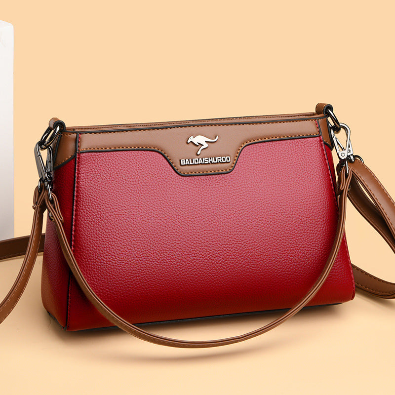 One Shoulder Soft Leather Small Square Stitching Women's Cross-body Bag