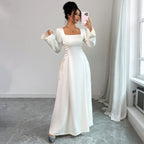 Advanced Solid Color Long Sleeve Dress Women's Clothing
