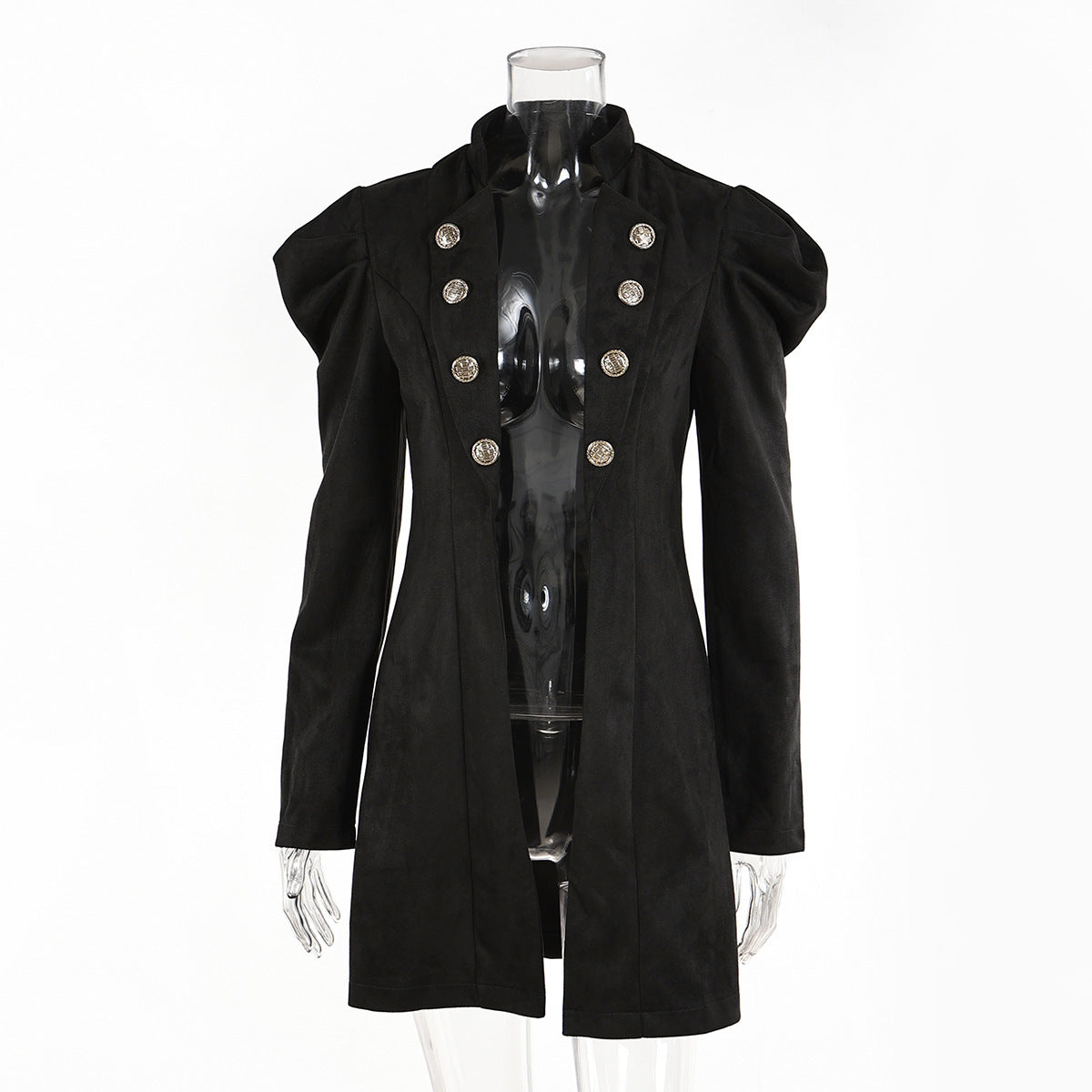 Double Breasted Suede Suit Waist-tight Commuting Elegant Large Coat