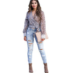 Women's Skinny Pants Cotton Trousers With Holes